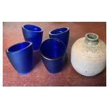 Pottery Vase, Blue Small Light Shades