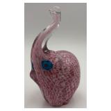 Vtg. Hand Blown Murano-STYLE Pink Glass Elephant