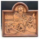 Hand-carved Wood Plaque Titled ï¿½The Intimidatorï¿½