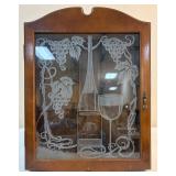 Vtg. Paul Masson Solid Wood Hanging Wall Cabinet