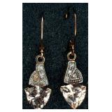 10K Rose Gold Morganite & Diamond Earrings