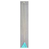 Vintage Large Aqua Blue Lucite Triangle