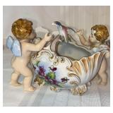 VTG  Ucagco China hand-painted cherub Dish