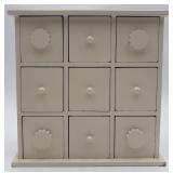 Small Ivory Painted Tabletop Apothecary Cabinet