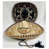 2 Vintage Mexican Mariachi Sombreros