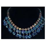 Fancy Blue Rhinestones Necklace