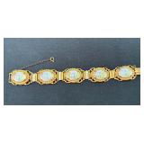 VTG Miriam Haskell Hand Painted Floral Bracelet