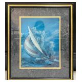 Framed Toppan 3D Lenticular Sailing Boat Print