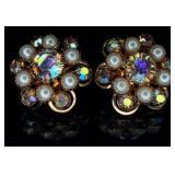 Beautiful Rhinestone Clip on Earrings