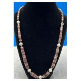 Very Nice Heishi Bead & White Turquoise Necklace