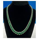 Beautiful 14K Gold, Emerald & Diamond Necklace