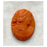 Beautiful VTG Hand-Engraved Angel Skin Coral Cameo