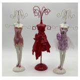 3 Decorative Mannequin Jewelry Display Stands