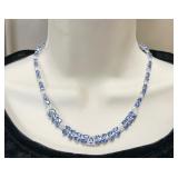Platinum, Sri Lanka Sapphire & Diamond Necklace