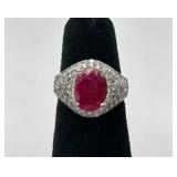 Stunning Platinum, Ruby & Diamond Ring