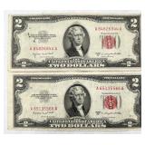 2-1953-B Red Stamp $2 Bills