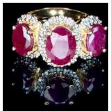 14K Gold Ruby & Diamond Ring