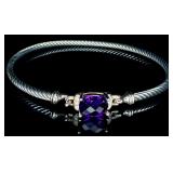 David Yurman Sterling Amethyst Chatelaine Bracelet