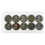 10 1943 Steel Pennies