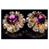 Fancy Rhinestone Clip on Earrings