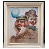 Original Painting Titled ï¿½Portrait of Two Clownsï¿½