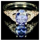 14K Gold LeVian Tanzanite & Genuine Diamond Ring