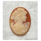 Vintage Large Hand-Engraved Shell Cameo
