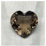 44.38 Carat Heart Shaped Smokey Quartz Gemstone