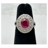 Platinum, Rare Burmese Ruby & Diamond Ring