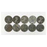 10 1943 Steel Pennies