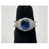 Platinum & 18K Gold Sapphire & Diamond Ring