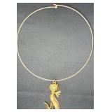 Vintage Cat Pendant Necklace