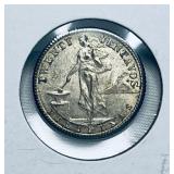 1944 Philippine 20 Centavos Silver Coin