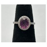 GIA Platinum Kashmir Sapphire & Diamond Ring