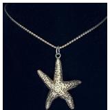 Gold Tone Starfish Necklace