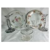 Floral Porcelain and Geometric Cut Crystal