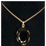 Smoky Quartz 12KGF Necklace