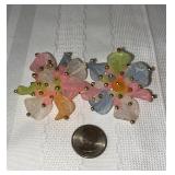 Vintage Large Flower Stud  Earrings