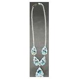 Vintage Blue Rhinestone Necklace