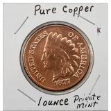 1 oz. 99.9% Pure Copper Bullion Round