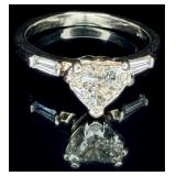 Genuine14KT Gold Heart Shape Diamond Ring