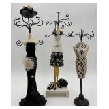 3 Decorative Mannequin Jewelry Display Stands