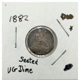 1882 Seated Liberty Dime, VG