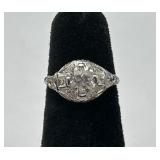 Platinum Old European Cut Diamond Ring
