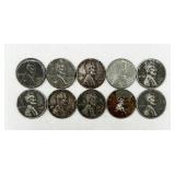 10 1943 Steel Pennies