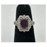 Platinum, Kashmir Sapphire & Diamond Ring