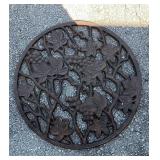 Cast Iron Grapes/Ivy Motif Wall Plaque