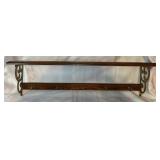 Nice Brass Ends, Wall Shelf w/hooks