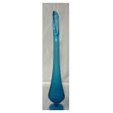 VTG L.E. Smith Simplicity Peacock Blue Swung Vase