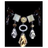 VTG Silver Tone Geometric Shaped Necklace